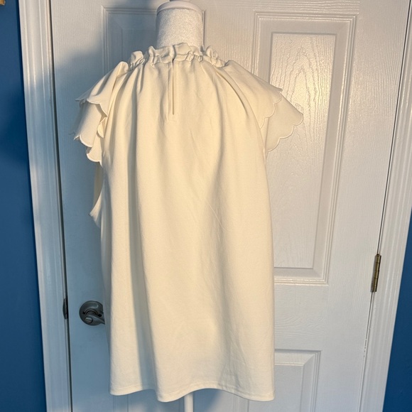 Ann Taylor Ivory Ruffle Sleeve Blouse - Picture 4 of 7